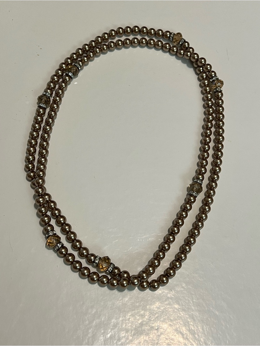 Elegant Champagne Faux Pearl Necklace